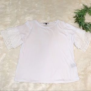 Moa Moa | White Lace Sleeve Blouse